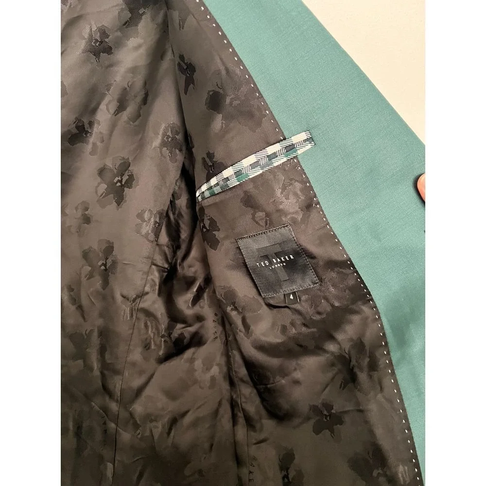 Nwt Ted Baker Green Blazer Classic Two-Button Suit Jacket Formal Business Wear‎